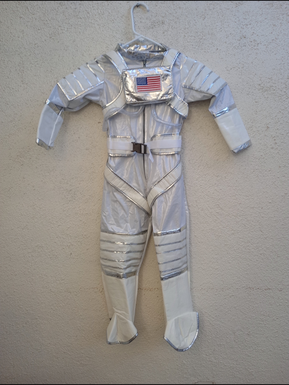 Teetot Silver Kids Astronaut Costume with American Flag Halloween Space 5-6